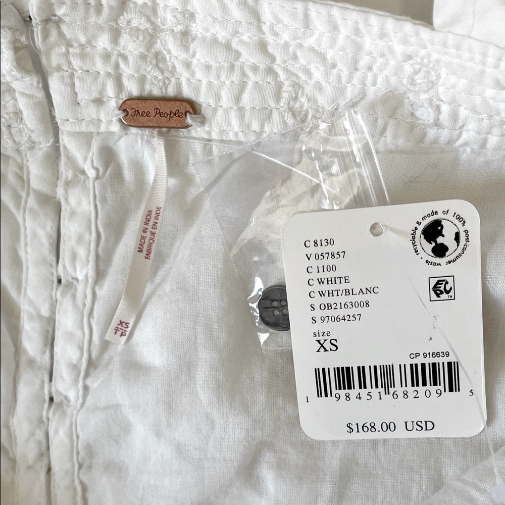 FREE PEOPLE Primavera Eyelet Midi Dress in White, size XS NEW - Picture 2 of 13